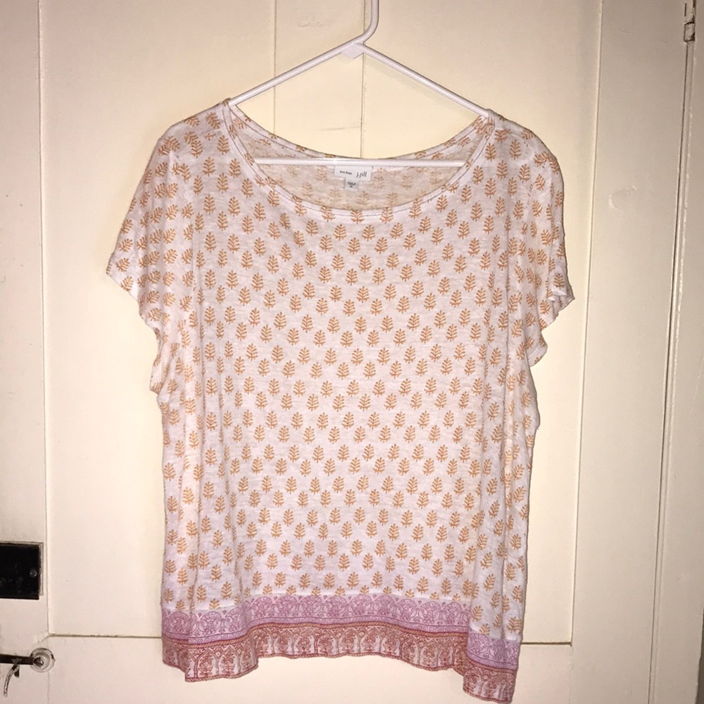 J. Jill Love Linen colorful short sleeve shirt